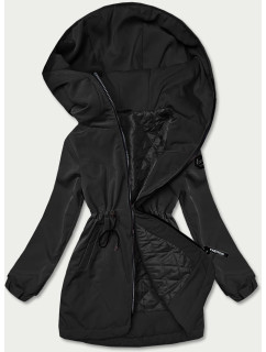 Černá dámská bunda parka s kapucí (B8121-1)