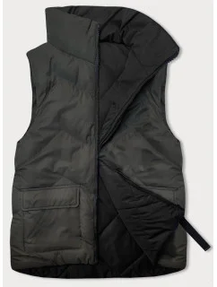 Oboustranná péřová dámská vesta v army barvě model 18823004 - J.STYLE