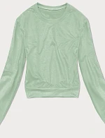 Dámska tenká krátka mikina pistáciová (8B938-39)