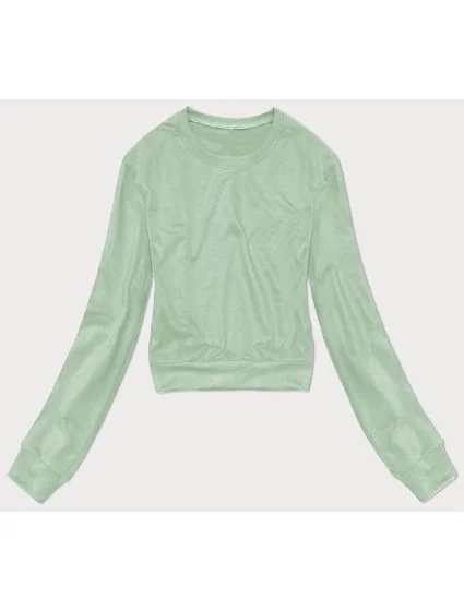 Dámska tenká krátka mikina pistáciová (8B938-39)