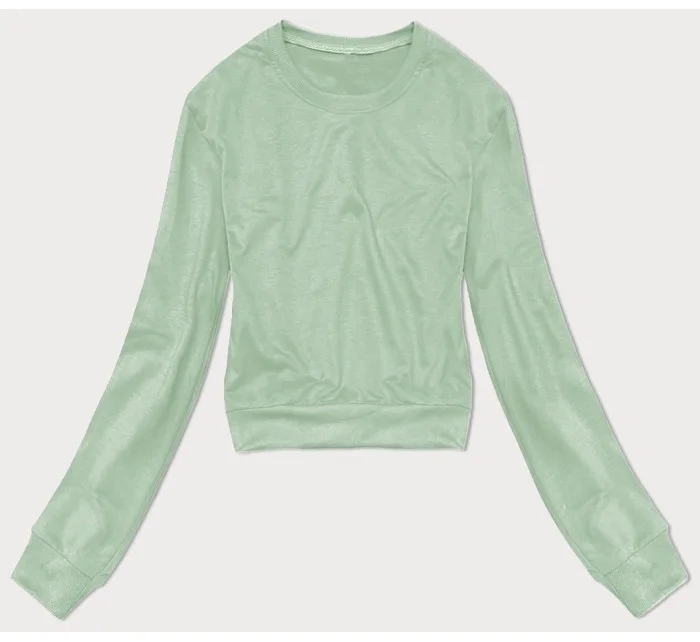 Dámska tenká krátka mikina pistáciová (8B938-39)