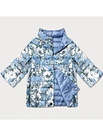 Dámska obojstranná bunda s 3/4 rukávmi Minority svetlo modrá/floral (M23-7009-50)