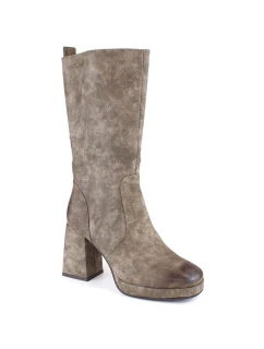 W model 18968584 khaki zateplené holínky s gumičkou - JEZZI