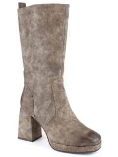 W model 18968584 khaki zateplené holínky s gumičkou - JEZZI