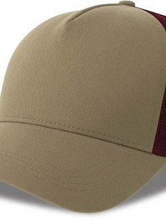 Atlantis Headwear Rapper Cotton-S 5-panelová truckerová čiapka 33.0260 khaki/burgundová