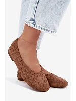 Kožené rovné baleríny Camel Larelle Kožené rovné baleríny Camel Larelle
