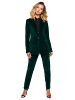 M643 Zamatové sako s jedným gombíkom - bordové