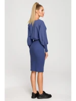 Pletené šaty v hladké indigo model 18004240 - Moe
