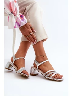 Dámske sandále na nízkom podpätku z ekokože Sergio Leone Silver