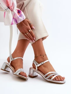 Dámske sandále na nízkom podpätku z ekokože Sergio Leone Silver