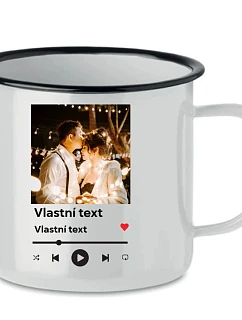 Personalizovaný retro plechový pohár s motívom prehrávača