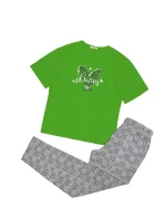 Dámske pyžamo 160/091 zelená s potlačou - Karol