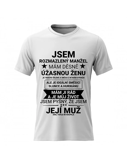 Pánské bavlněné tričko s potiskem JSEM tyrkys model 22192061 - Giftela Pánské bavlněné tričko s potiskem JSEM tyrkys model 22192061 - Giftela