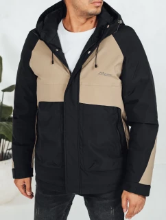Pánská zimní bunda s kapucí béžová model 21991408 - Dstreet