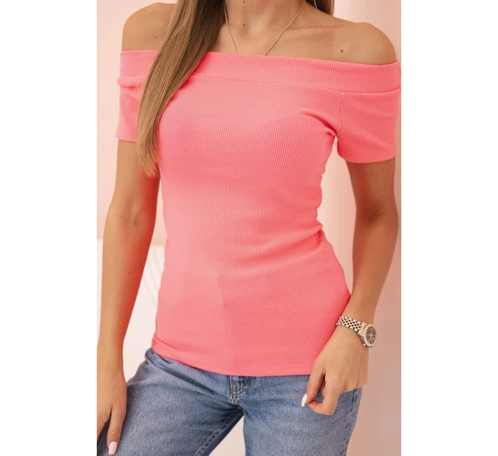 Dámská bavlněná blůza s výstřihem do V a potiskem bílá