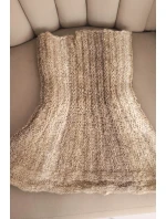 Dámska pletená mäkká šatka golfová zimná KN21 béžová Dámska pletená mäkká šatka golfová zimná KN21 béžová