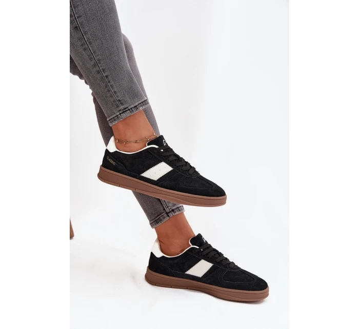 Semišové dámské tenisky model 21708284 Černé - VINCEZA