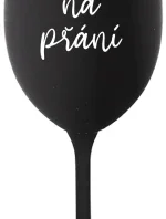 TEXT ŽELANIA - čierny pohár na víno 350 ml