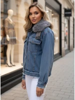 Dámska džínsová bunda FURDENIM s kožušinou svetlo modrá FashionStreet TY4755z