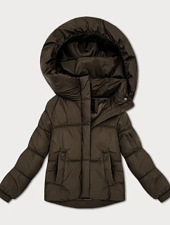 Hnědá dámská oversize bunda pro přechodné období model 21439662 - S'WEST
