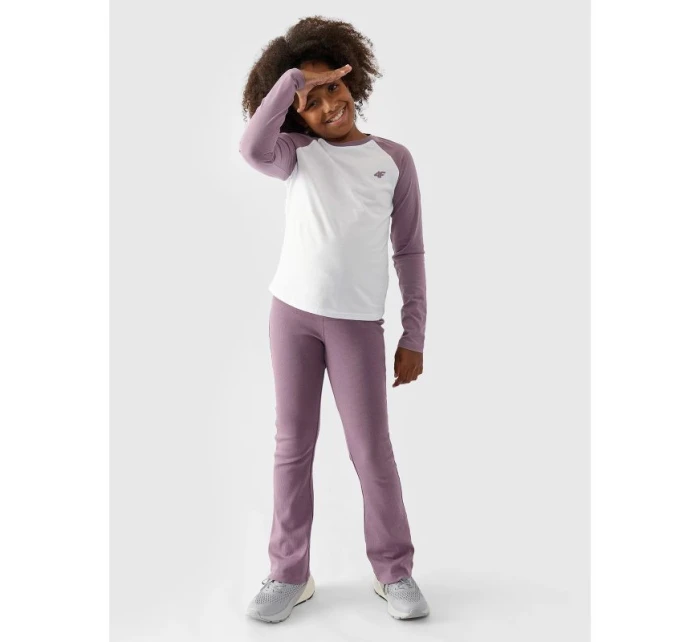 Dievčenské nohavice Regular Plain Sleeve Long Sleeve 4F Junior 4FJWAW24TLONF291-51S Dievčenské nohavice Regular Plain Sleeve Long Sleeve 4F Junior 4FJWAW24TLONF291-51S