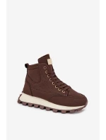 Ocieplane Trapery Damskie Na Platformie Brązowe Marivira Ocieplane Trapery Damskie Na Platformie Brązowe Marivira