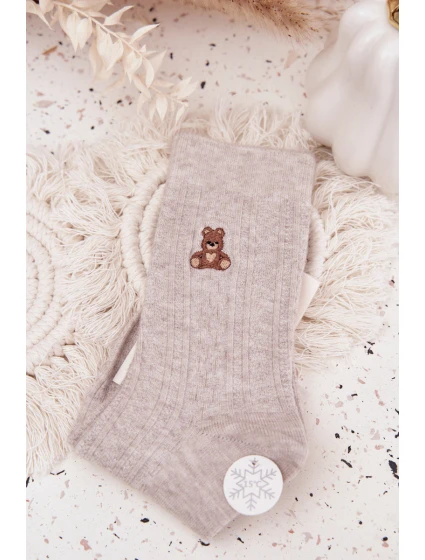 Teplé dámské ponožky s vlnou model 21786847 šedé - Aura.via