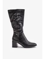 Čierne topánky Ellithira z eko kože na podpätku Čierne topánky Ellithira z eko kože na podpätku