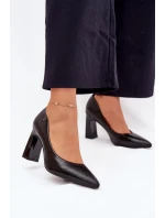 Dámske lodičky na širokom podpätku Vinceza - čierne Dámske lodičky na širokom podpätku Vinceza - čierne