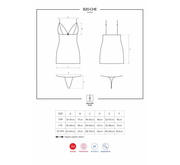 Košilka model 5434893 chemise - Obsessive Košilka model 5434893 chemise - Obsessive