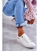 Damskie Skórzane Niskie Trampki Big Star KK274010 Białe
