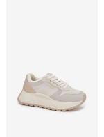 Zateplené dámské sneakersy na platformě Big Star model 21705960 HIPOLY SYSTEM světle béžové - Big Star Shoes