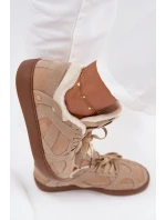 Dámské tenisky na platformě s s kožešinou béžové model 21707254 - Boto Dámské tenisky na platformě s s kožešinou béžové model 21707254 - Boto