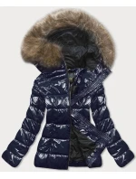 Dámska maľovaná prešívaná bunda Dark Blue (7695) Dámska maľovaná prešívaná bunda Dark Blue (7695)