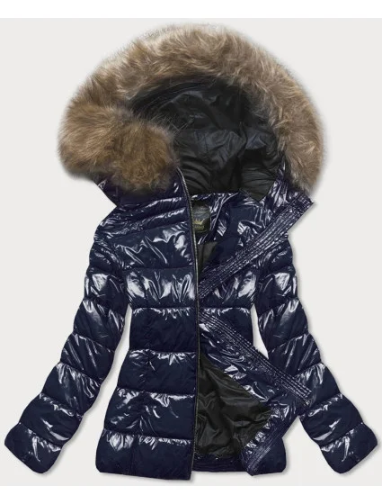 Dámska maľovaná prešívaná bunda Dark Blue (7695) Dámska maľovaná prešívaná bunda Dark Blue (7695)