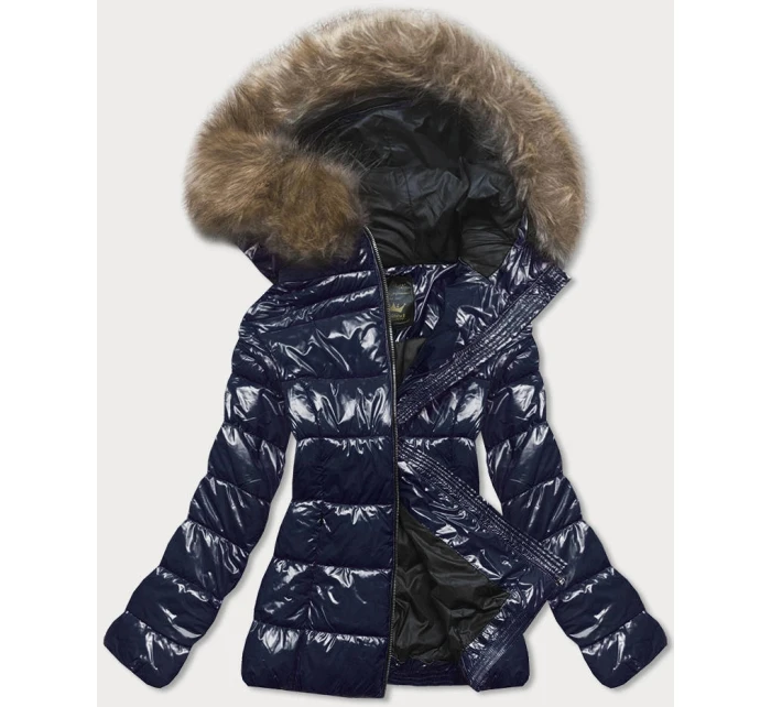 Dámska maľovaná prešívaná bunda Dark Blue (7695) Dámska maľovaná prešívaná bunda Dark Blue (7695)