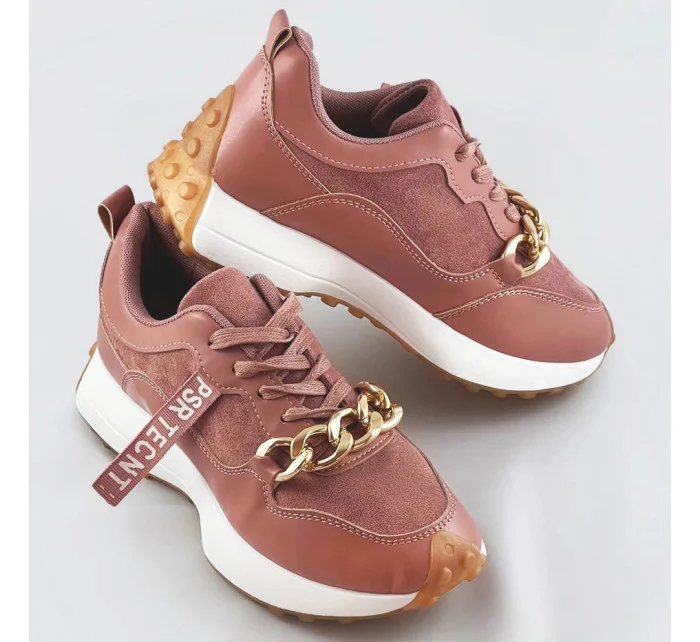 Růžové sportovní boty s řetízkem model 17209347