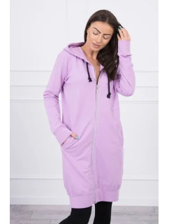 Šaty s kapucňou, mikina fialová