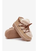 Śniegowce Dziecięce Młodzieżowe Z Futerkiem D.Franklin DFSH370011 Beżowe