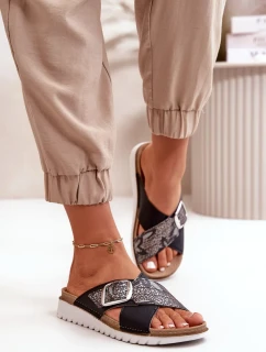 Pohodlné dámske papuče s prackou Inblu Black