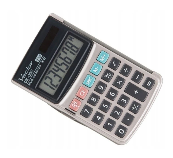 Vrecková kalkulačka Vector DK-050, sivá