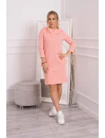 Šaty s kapucí a kapsami meruňková Šaty s kapucí a kapsami meruňková