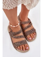 Dámské Kožené Sandály model 21698634 Leopard - Zazoo