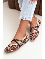 Sieťované balerínky s remienkami, leopardí vzor, Orley Sieťované balerínky s remienkami, leopardí vzor, Orley