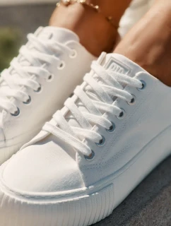 Dámske plátenné tenisky Big Star - biele