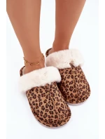 Dámske domáce papuče s kožušinou - panter Aceline