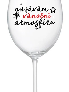 VÁNOČNÍ  čirá sklenice na víno 350 ml model 22168185 - Giftela