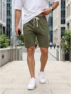 Spodenki męskie dresowe ze khaki model 22278509 - FashionStreet