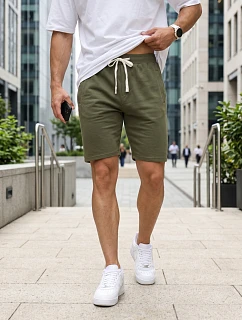 Spodenki męskie dresowe ze khaki model 22278509 - FashionStreet