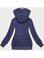 Fleecová mikina bez gombíkov navy blue melange (2310)